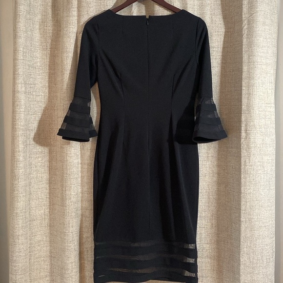 Calvin Klein Women’s Bell Sleeve Sheath Dress with Sheer Accents Size 6 - Picture 6 of 6